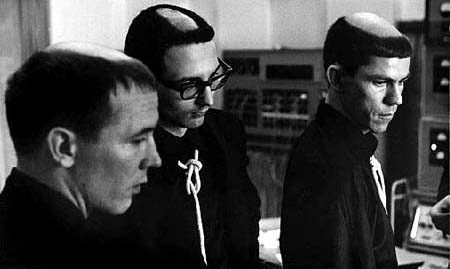 Eddie, Larry, and Roger in the studio during the recording of Black Monk Time